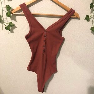Abercrombie & Fitch Button Tank Bodysuit